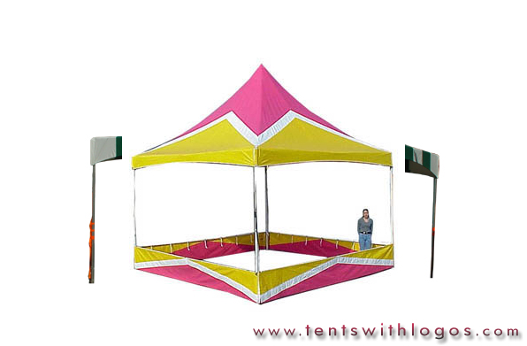 20 x 20 High Peak Tent - Pink, White & Yellow